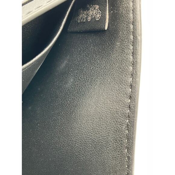 Coach Men's Classic Embossed C-Pattern Wallet, Black- about 4.5 x 3.75" - Picture 6 of 7